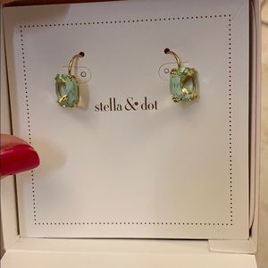 Stella & Dot cushion drop earrings-Mint